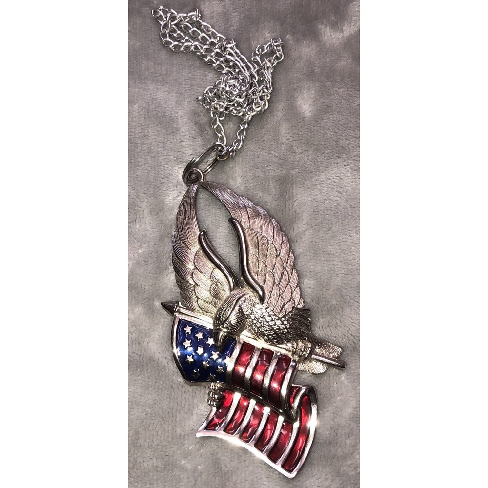 Gorham Eagle & Flag Patriotic Pendant Ornament United We Stand US Flag